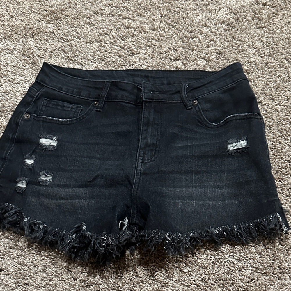 Amazon Black Frayed Jean Shorts